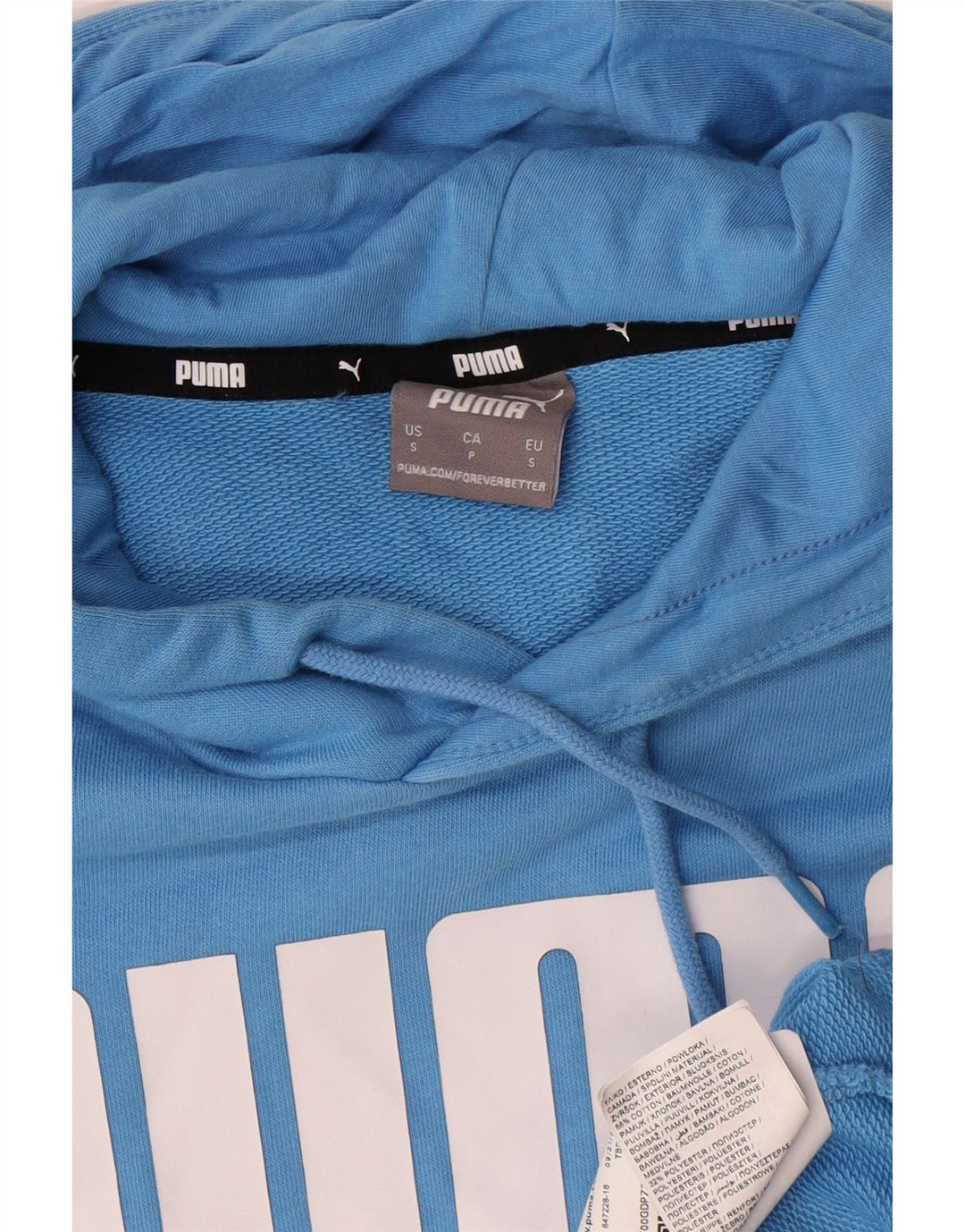 Puma Herren-Kapuzenpullover mit Grafik, Größe S, Blau, Baumwolle