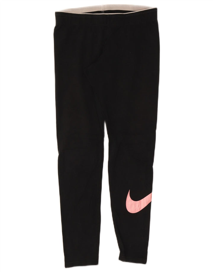 Nike Womens Graphic Leggings UK 12 Mittelschwarze Baumwolle