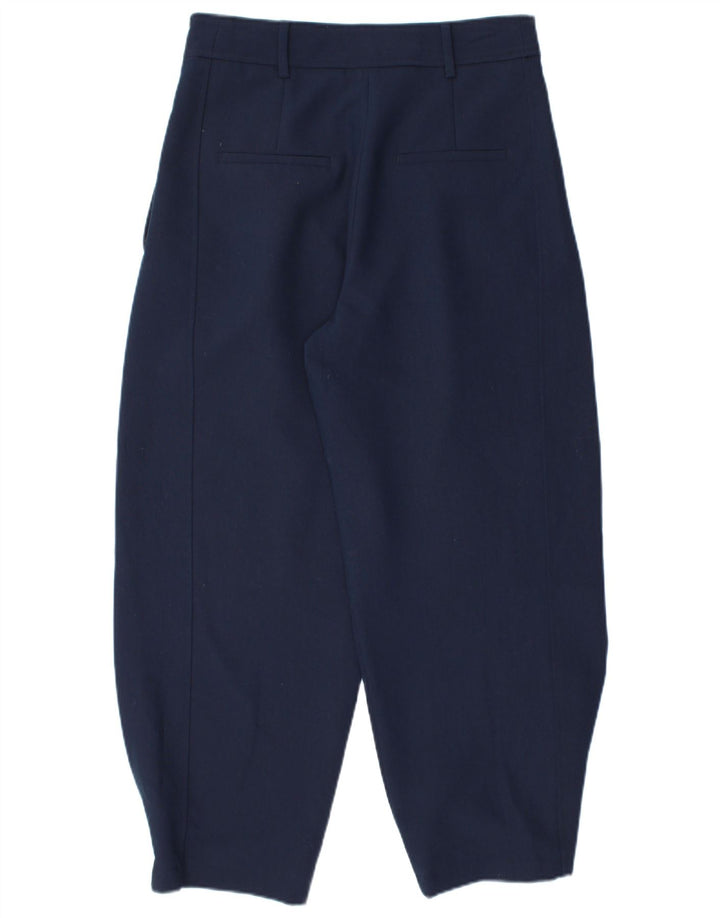 Zara Damen Chino-Hose mit Pegged, Mittelgroß, W28, L26, Marineblau, Polyester