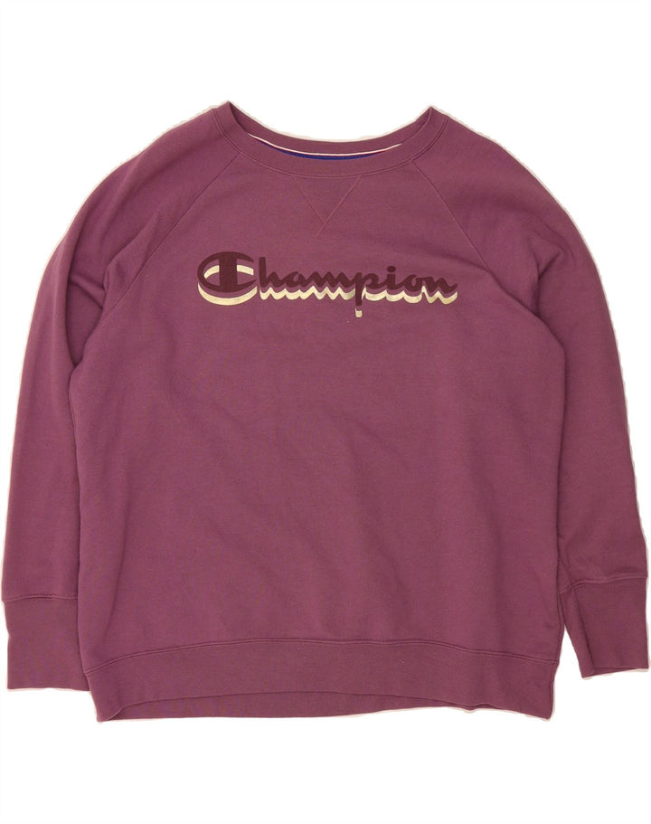 CHAMPION Womens Graphic Sweatshirt Jumper UK 18 XL Pink Polyester Vintage Champion and Second-Hand Champion from Messina Hembry 