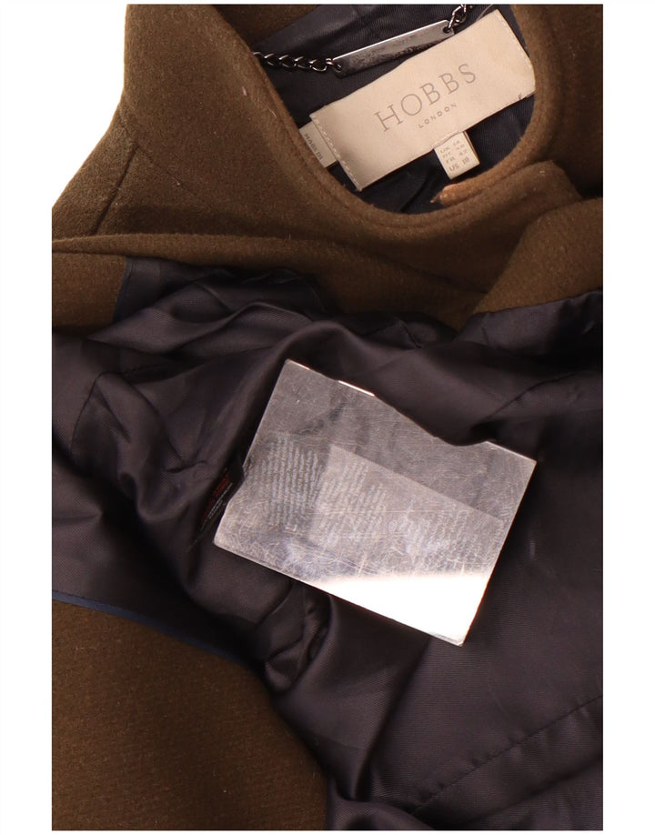 Hobbs Damenmantel UK 14 Large Khaki Wolle