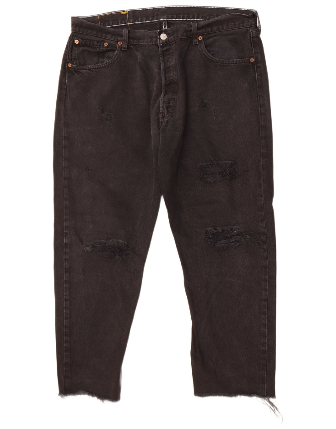Levi's Herren 501 Distressed Straight Jeans W36 L26 Schwarz