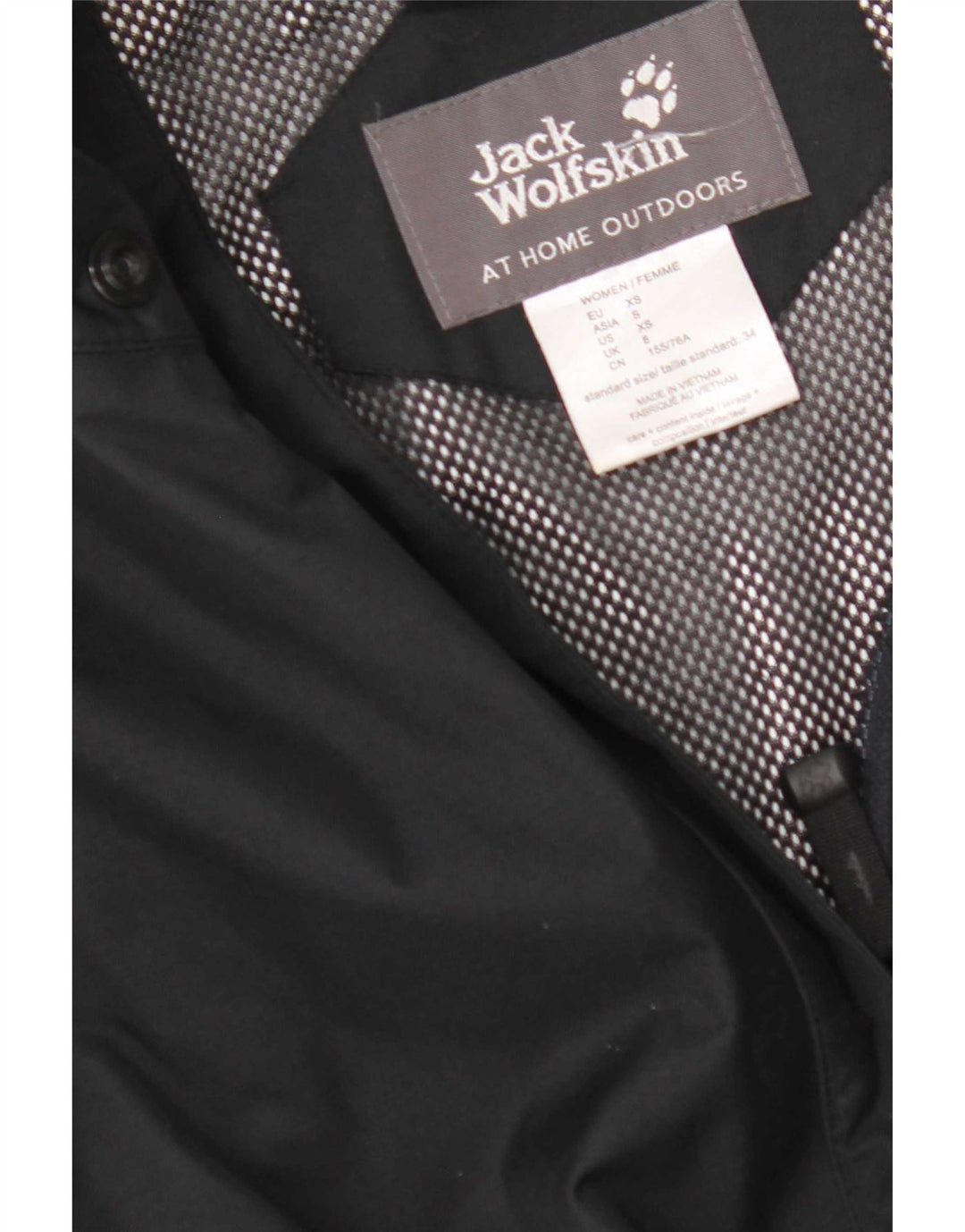 Jack Wolfskin Damen Regenjacke UK 8 Small Schwarz Colourblock