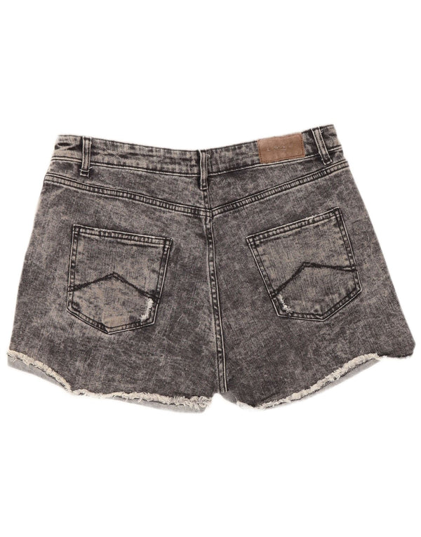 Carrera Damen Acid Wash Denim Hotpants IT 46 Large W31 Graue Baumwolle