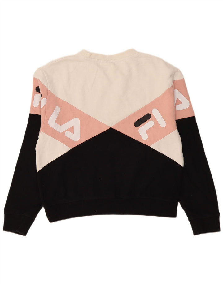 Fila Damen Grafik-Sweatshirt-Pullover UK 12 Medium Mehrfarbig