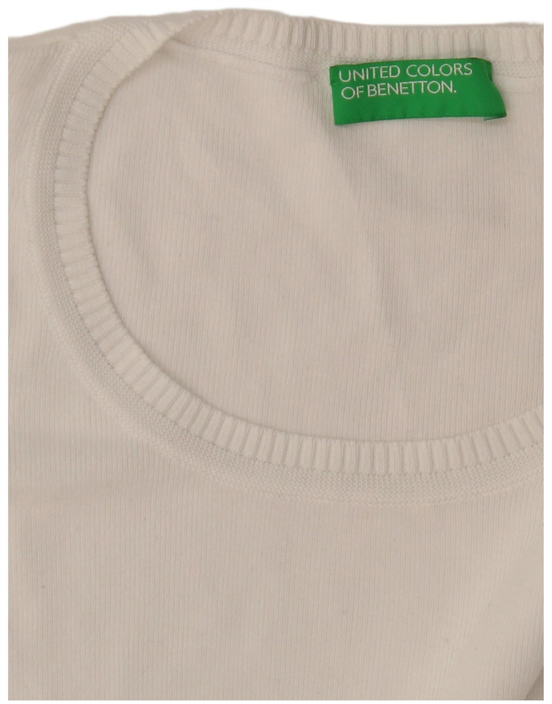 Benetton Damen-Pullover mit U-Boot-Ausschnitt, Gr. 14, Mittelweiß
