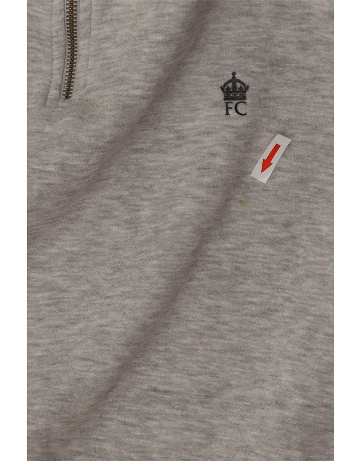 FRENCH CONNECTION Herren-Sweatshirt mit Reißverschluss am Hals, klein, grau meliert
