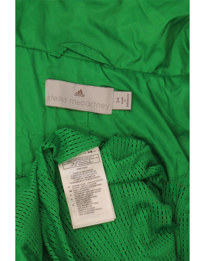 Adidas Damen Stella McCartney Regenjacke EU 34 XS Grün Polyester