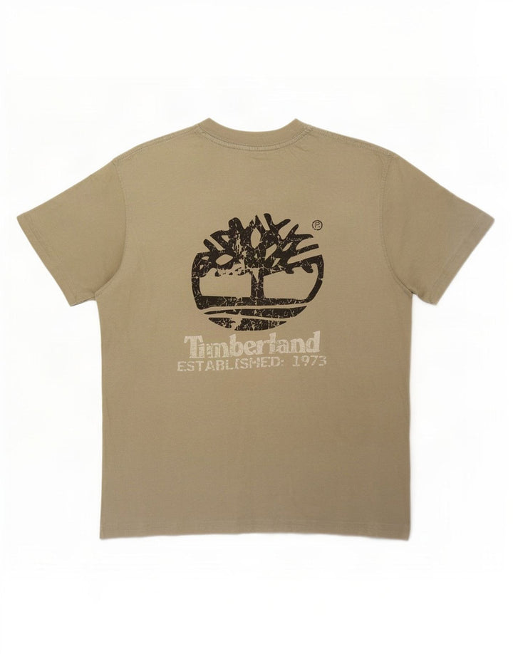 Timberland Herren-T-Shirt mit Grafik, Größe S, Khaki, Baumwolle