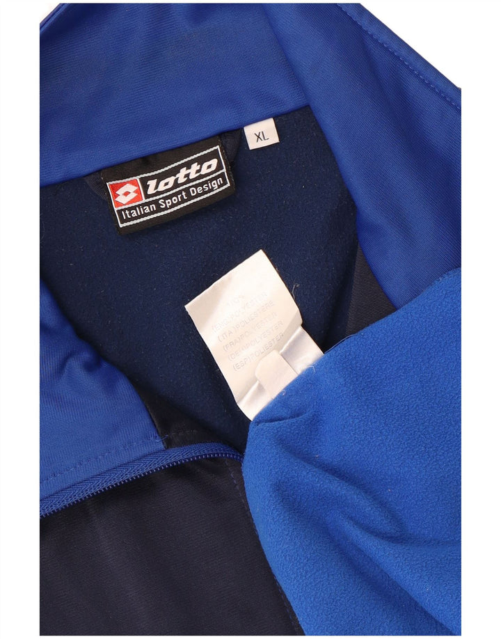 Lotto Herren-Trainingsanzug-Oberteil, Jacke, XL, blaues Farbblock-Polyester