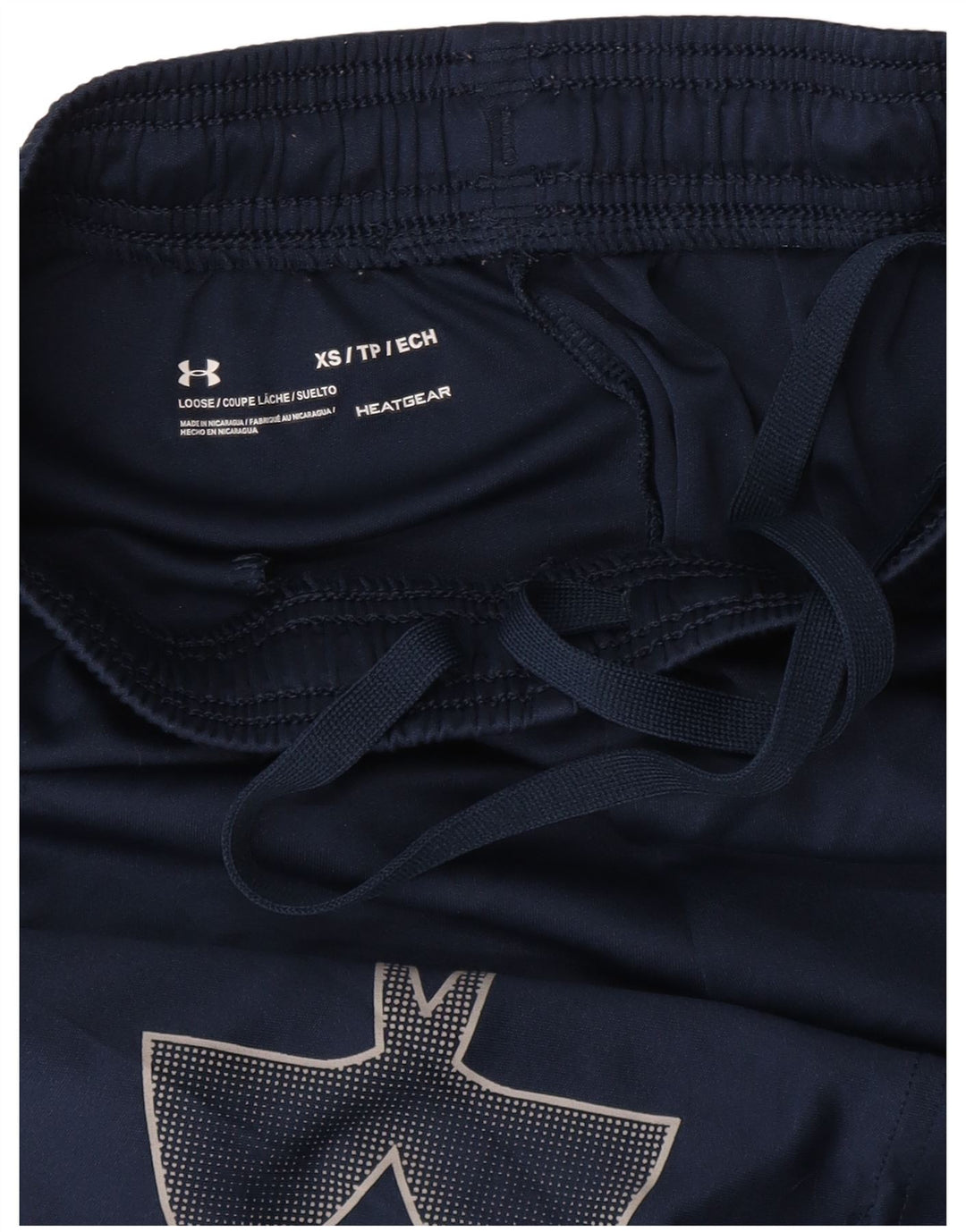 UNDER ARMOUR Damen Heat Gear Graphic Sportshorts UK 4 XS Marineblau