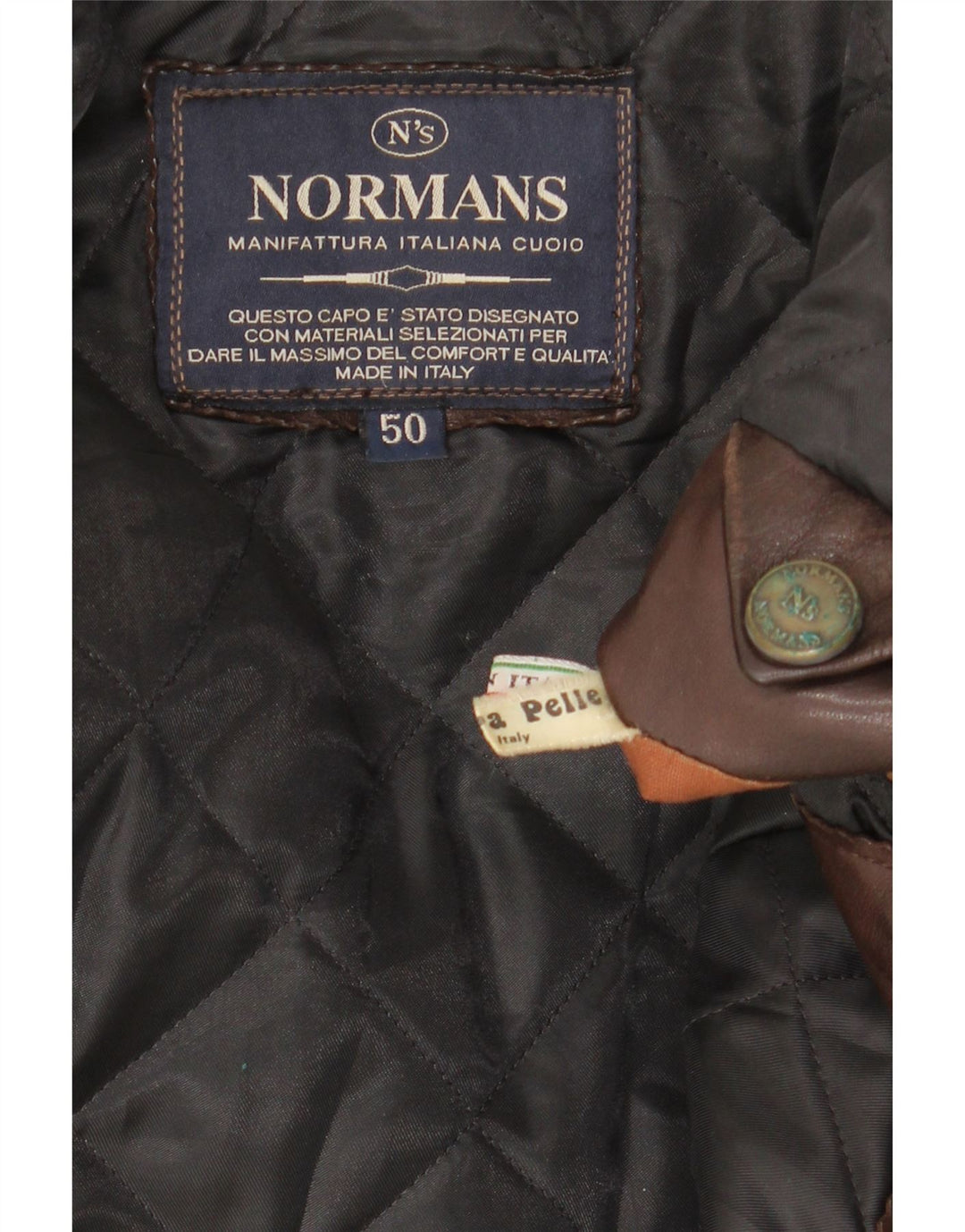 Vintage Herren Lederjacke IT 50 Großes braunes Leder