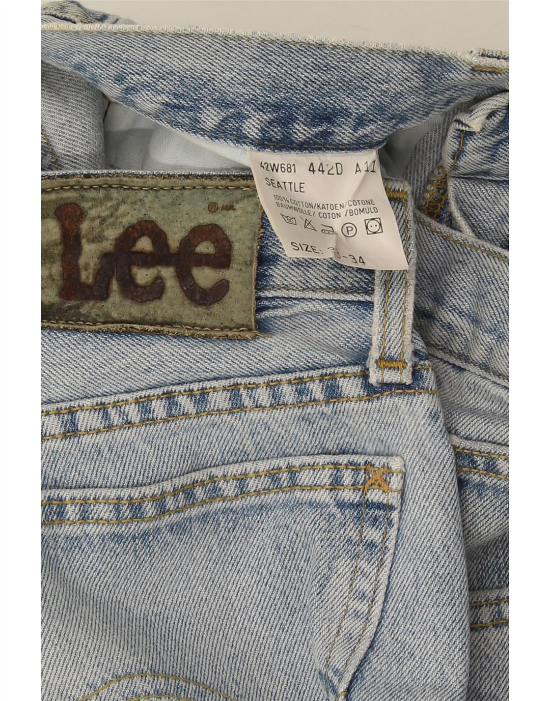 Lee Herren Straight Jeans W33 L34 Blaue Baumwolle