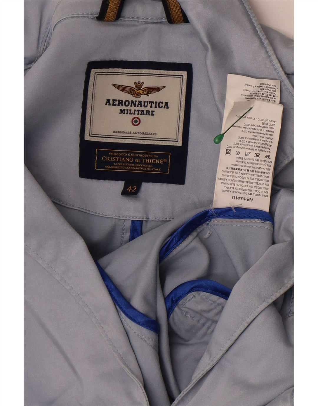 Aeronautica Militare Damen 2-Knopf-Blazerjacke IT 42 Mittelblau