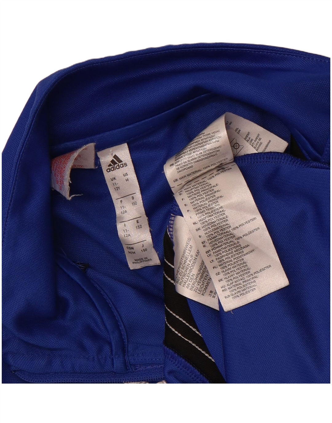 ADIDAS Boys Climalite Sweatshirt Jumper 11-12 Years Blue Colourblock