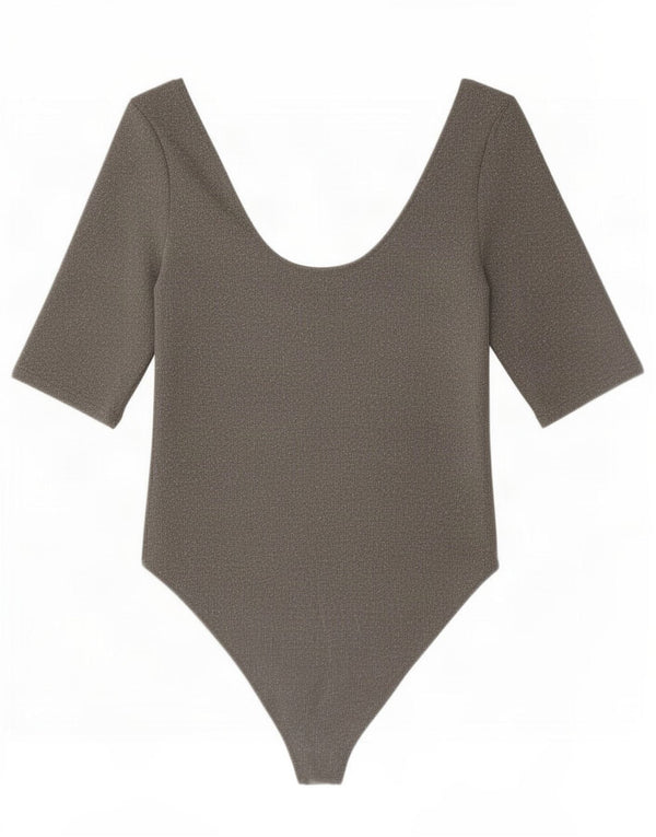 Zara Damen-Body UK 14 Large Grau Elastan