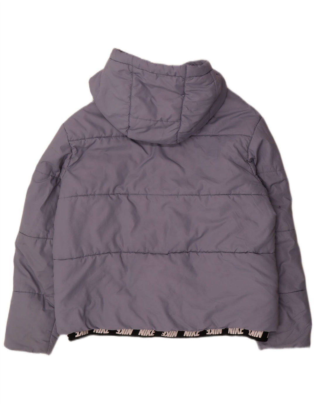 NIKE Womens Graphic Hooded Wattierte Jacke UK 18 XL Blau Polyester