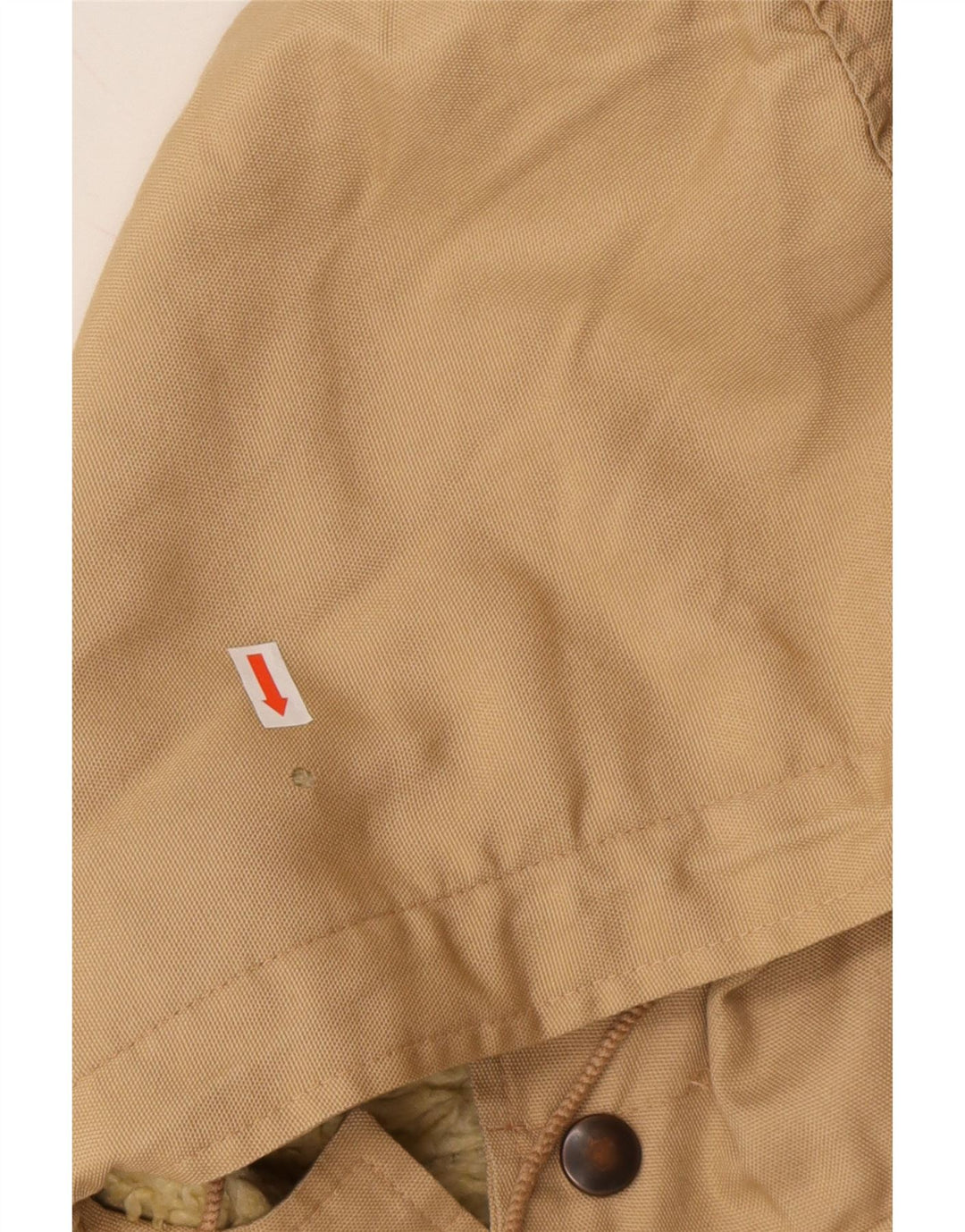 VINTAGE Womens Hooded Windbreaker Jacket UK 12 Medium Beige Cotton Vintage Vintage and Second-Hand Vintage from Messina Hembry 