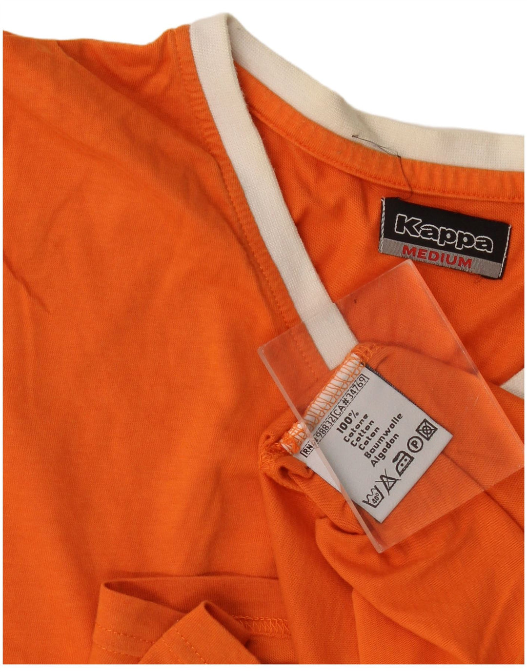Kappa Damen T-Shirt Top UK 14 Medium Orange Baumwolle