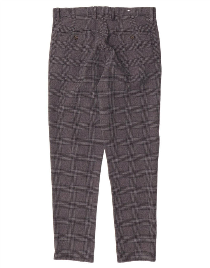 Zara Slim Chino-Hose für Herren, EU 38, Größe S, W30, L28, grau kariert