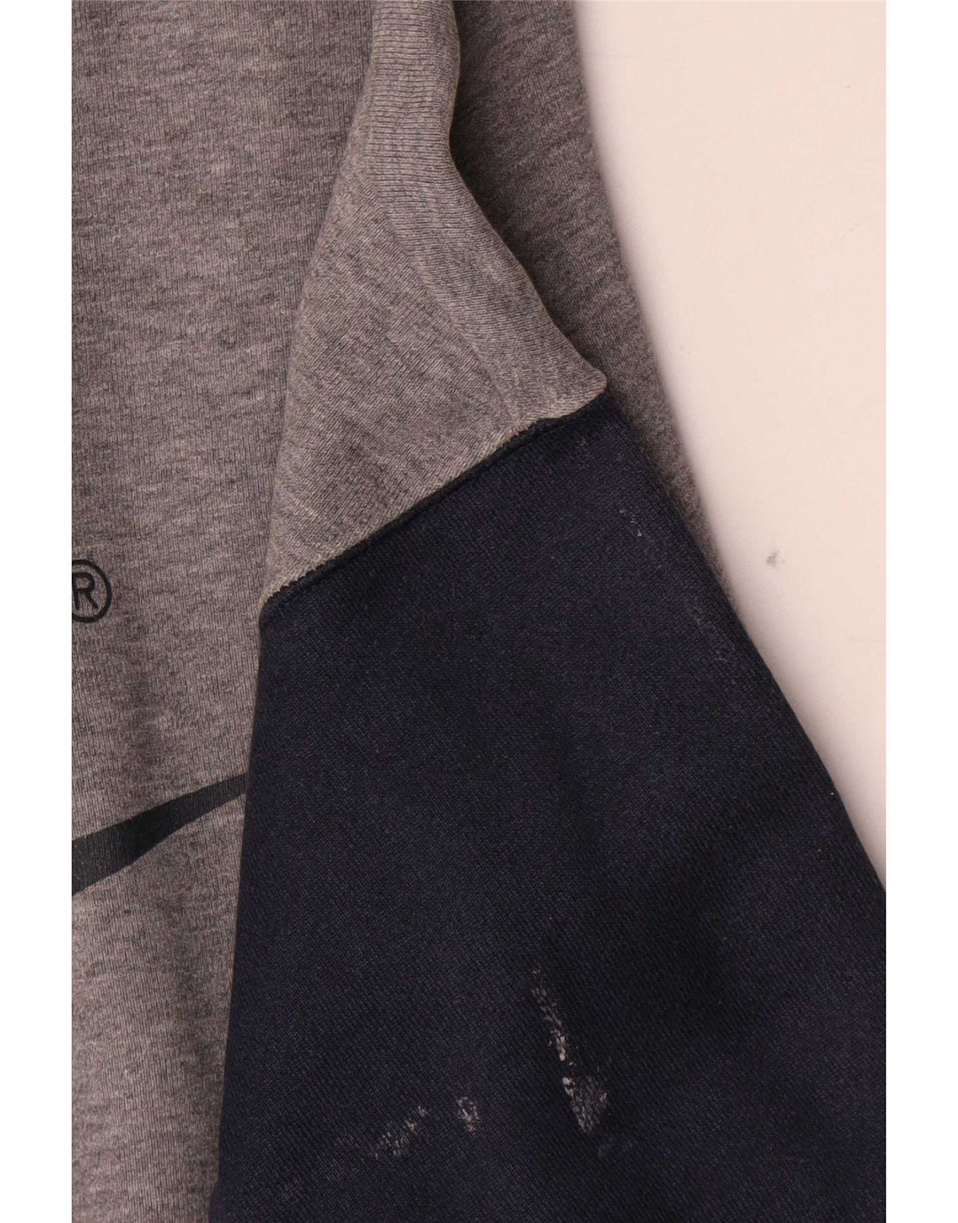 Nike Herren Grafik-Sweatshirt-Pullover aus mittelgrauer Colourblock-Baumwolle