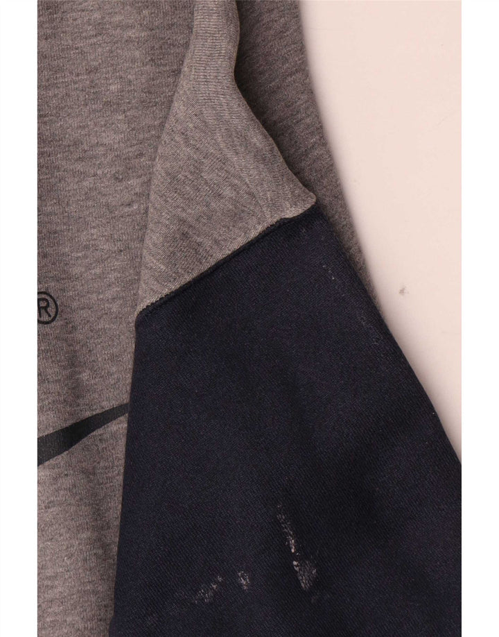 Nike Herren Grafik-Sweatshirt-Pullover aus mittelgrauer Colourblock-Baumwolle