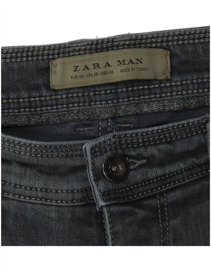 Zara Herren Slim Jeans EU 42 Large W32 L28 Graue Baumwolle