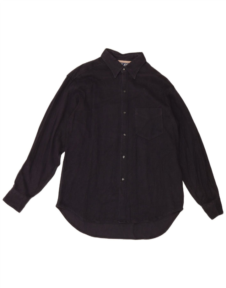 Replay Herren-Hemd, groß, Marineblau, Chevron-Viskose