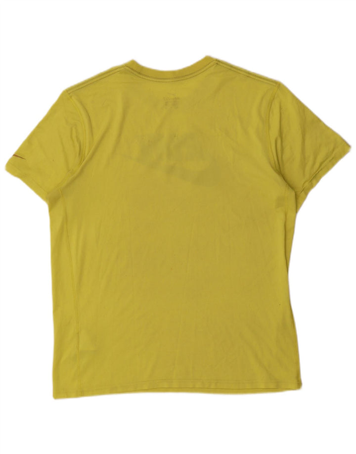 Nike Herren Dri Fit Grafik-T-Shirt-Oberteil aus mittelgelbem Polyester