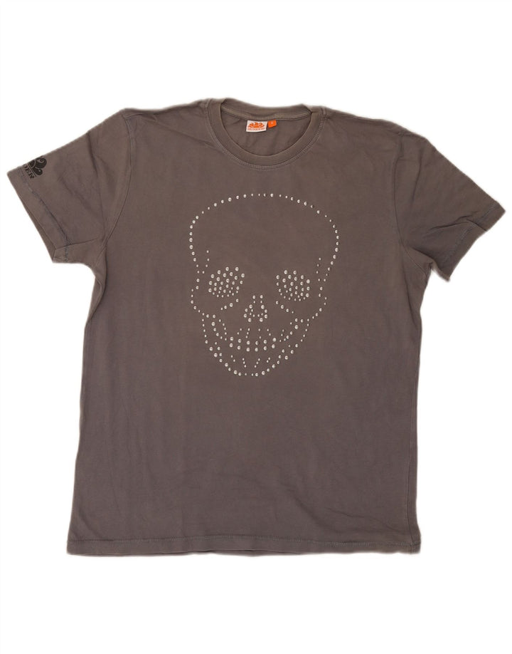 Sundek Herren-T-Shirt mit Grafik, Größe S, graue Baumwolle