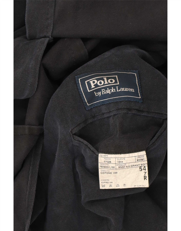 Polo Ralph Lauren Herren-Blazer mit 3 Knöpfen, IT 54, XL, schwarze Baumwolle