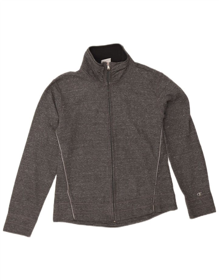 Champion Damen-Trainingsanzugoberteil, UK-Größe 10, Größe S, grau gefleckte Baumwolle