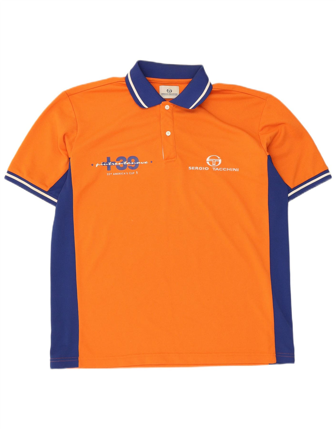 Sergio Tacchini Herren Rugby-Poloshirt mit Grafik, XL, Orange, Farbblock