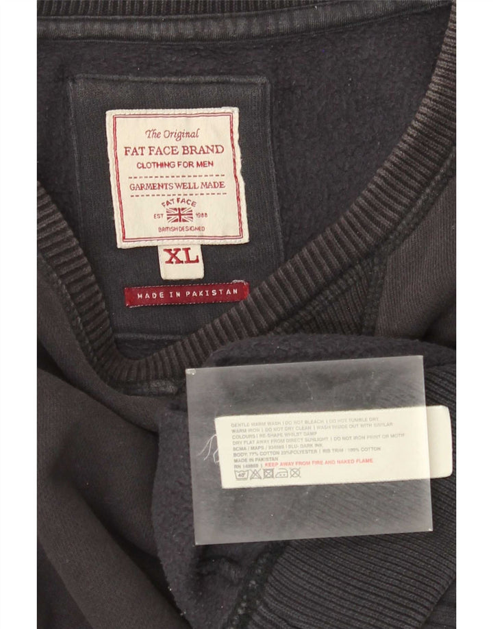Fat Face Herren Sweatshirt Pullover XL Schwarz Baumwolle