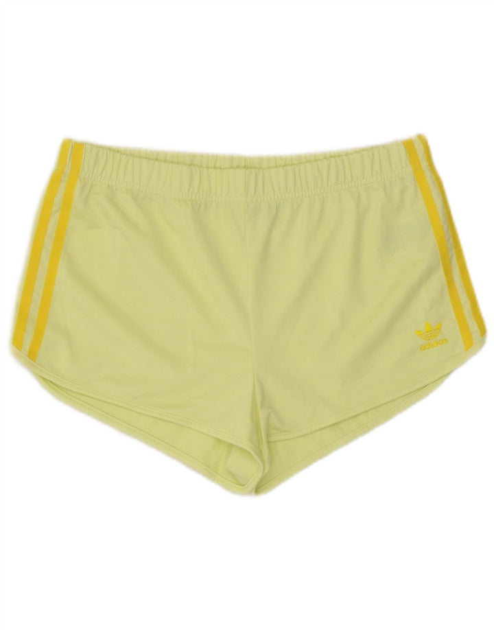 Adidas Damen Sportshorts UK 12 Mittelgelbes Polyester