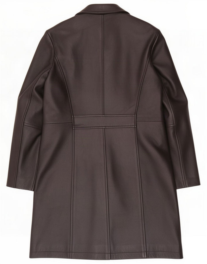 Sardar Damen Ledermantel UK 12 Mittelschwarz