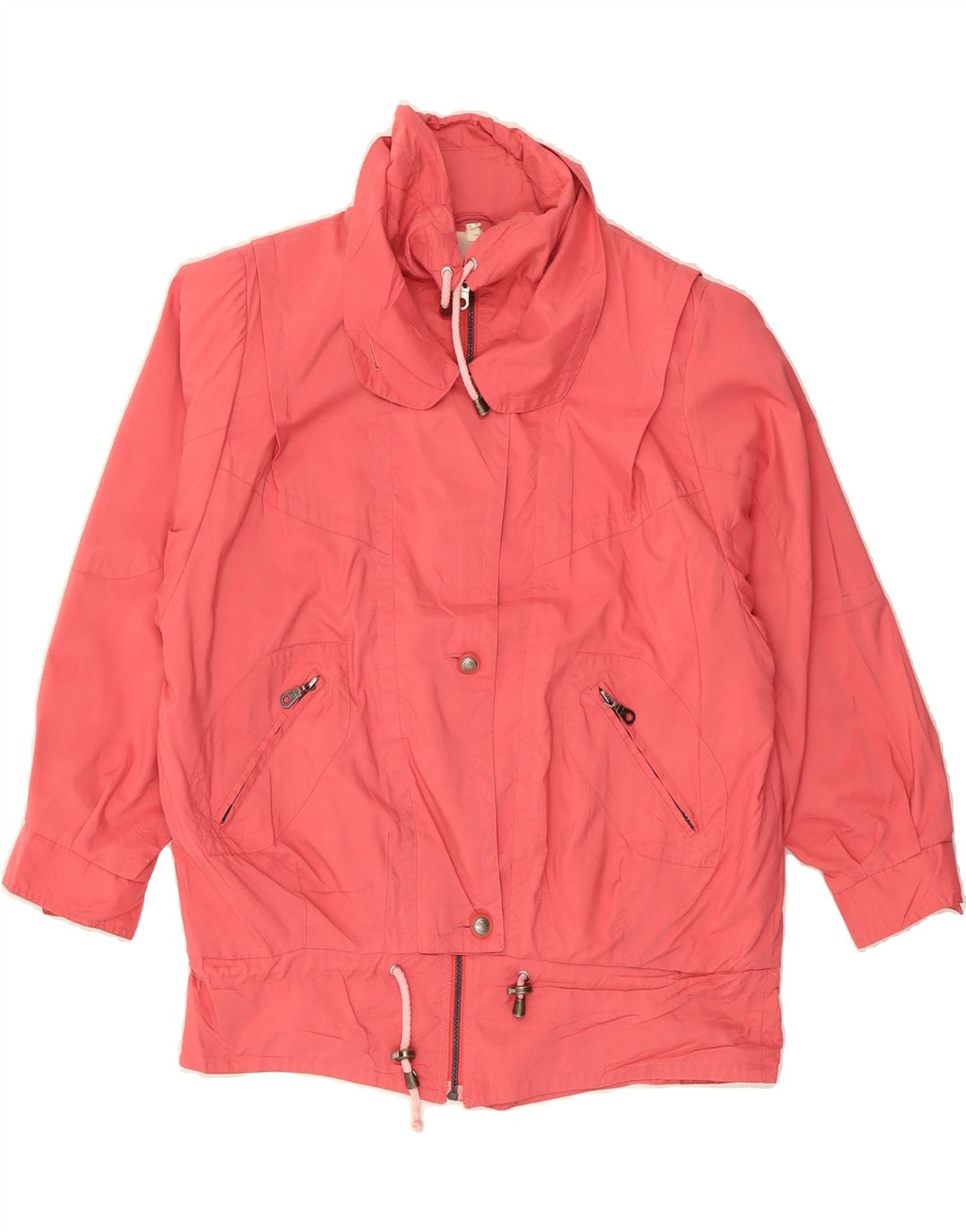 YESSICA Womens Oversized Windbreaker Jacket UK 10 Small Pink Polyester Vintage Yessica and Second-Hand Yessica from Messina Hembry 