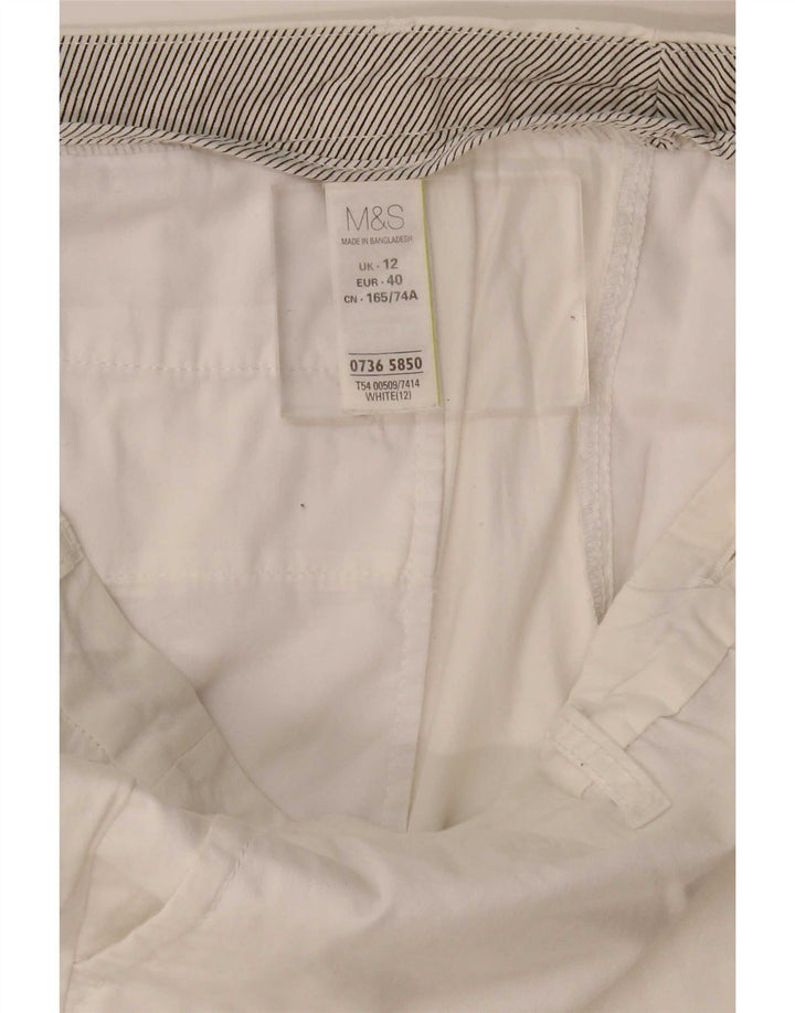 Marks & Spencer Damen Chinoshorts UK 12 Medium W34 Weiße Baumwolle