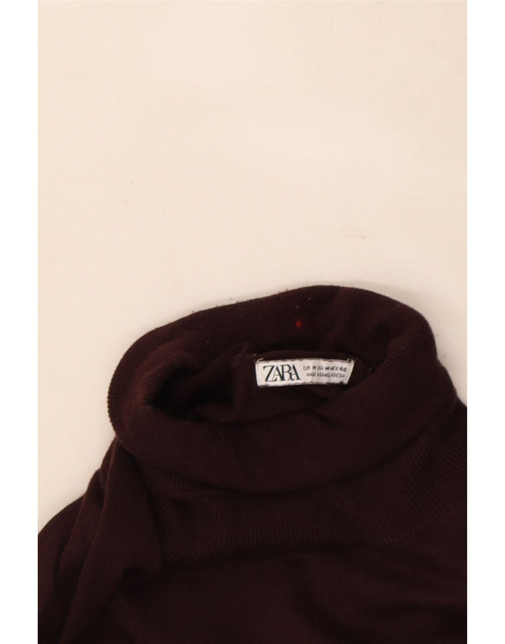 Rollkragenpullover für Herren von Zara, mittleres Burgunderrot