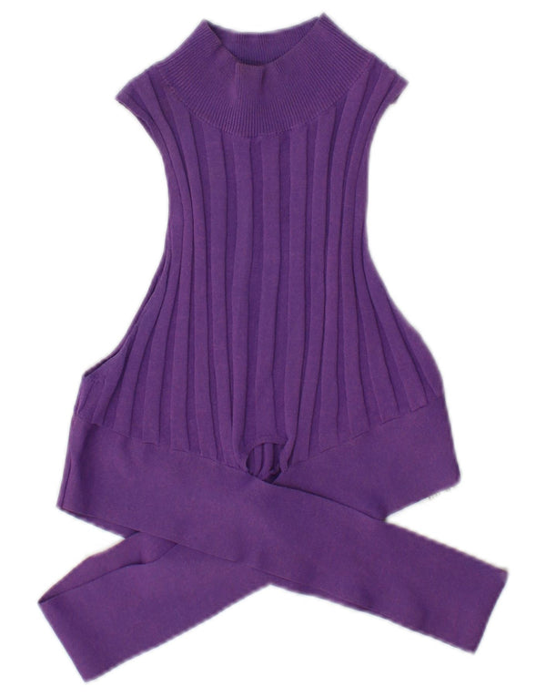 Zara Damen Crop Vest Top UK 12 Medium Lila Viskose