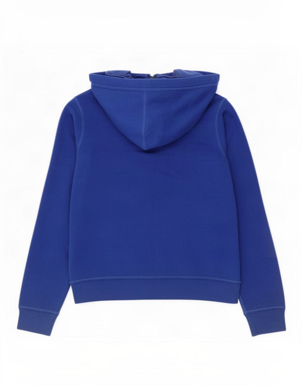 Hollister Womens Graphic Crop Zip Hoodie Pullover UK 16 Große blaue Baumwolle