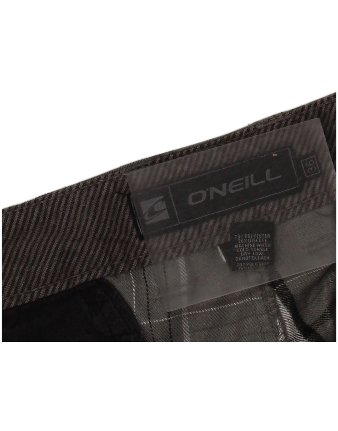 O'Neill Herren-Chinoshorts W36, großes grau kariertes Polyester