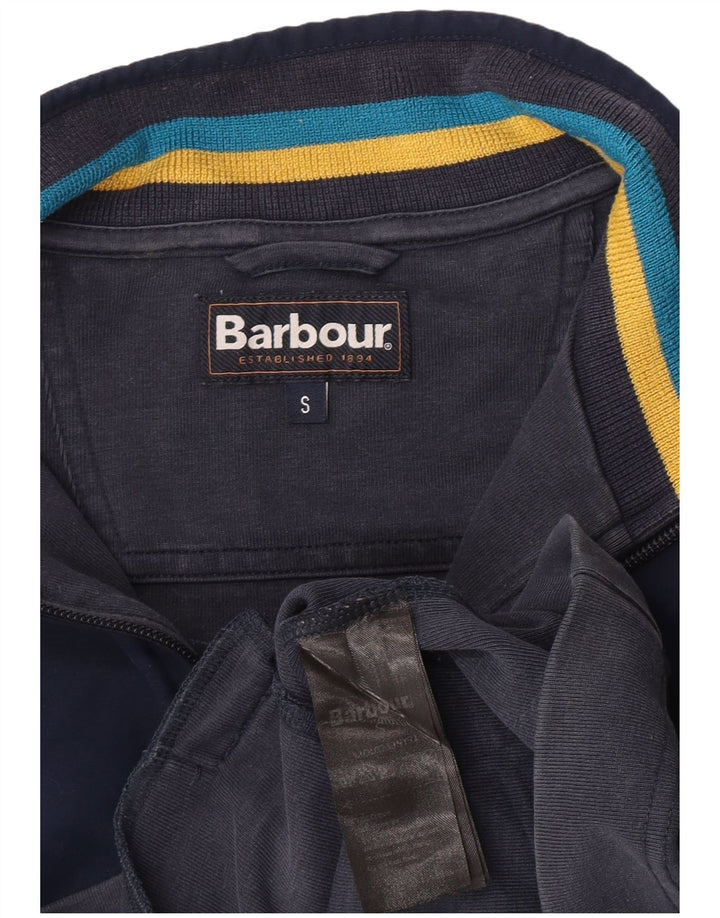 Barbour Herren-Sweatshirt mit Reißverschluss am Hals, klein, marineblau, Colourblock-Baumwolle