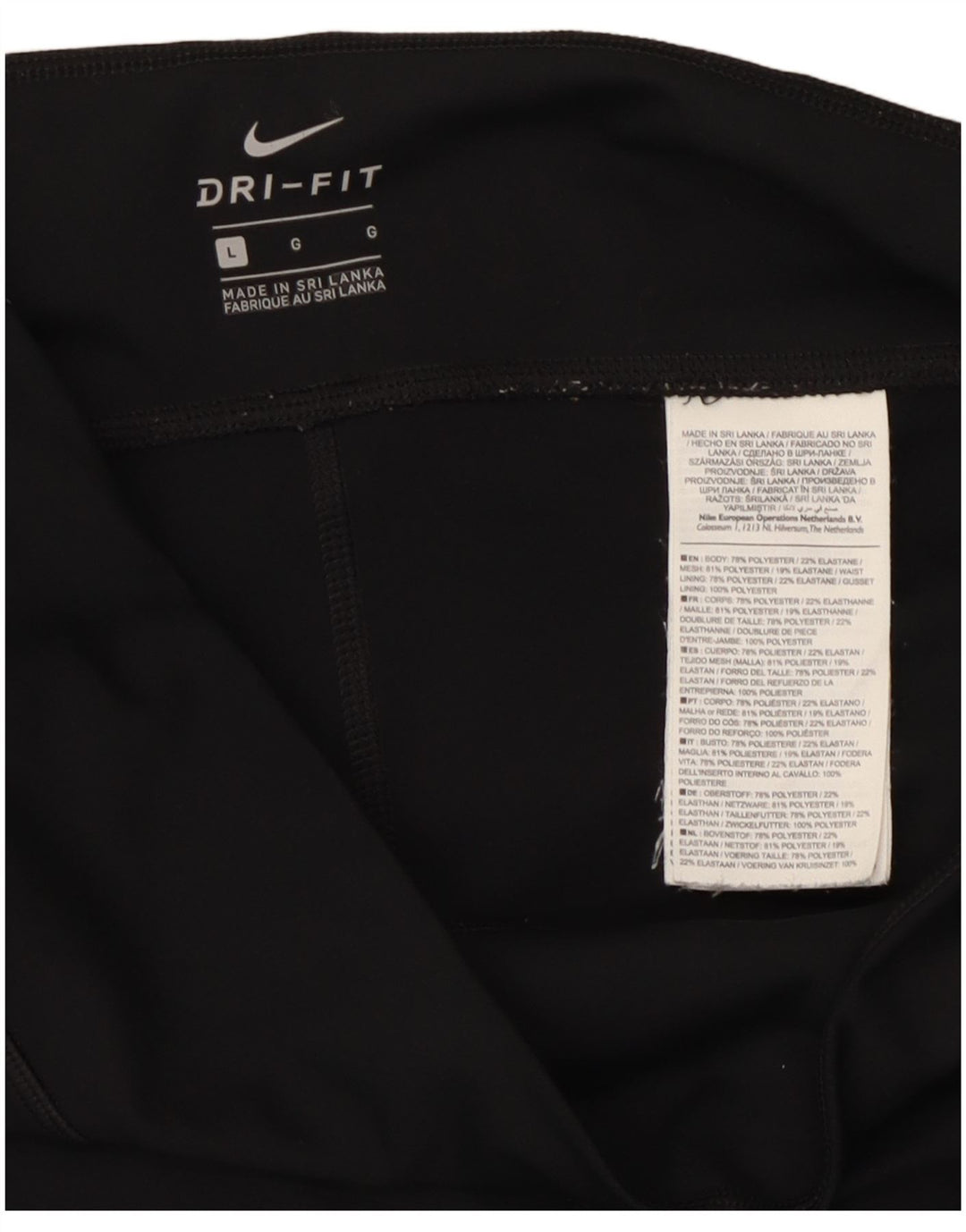 Nike Damen Dri Fit Leggings UK 14 Large Schwarz Polyester