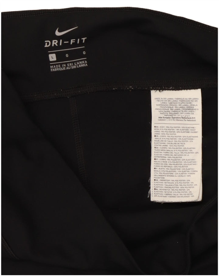 Nike Damen Dri Fit Leggings UK 14 Large Schwarz Polyester