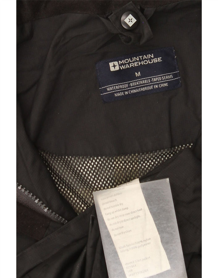 Mountain Warehouse Herren-Regenjacke mit Kapuze, UK 38, Mittelschwarzes Nylon