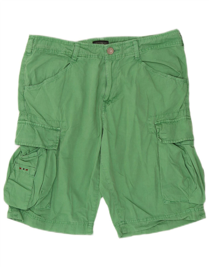 Napapijri Herren Cargoshorts W33 mittelgrüne Baumwolle