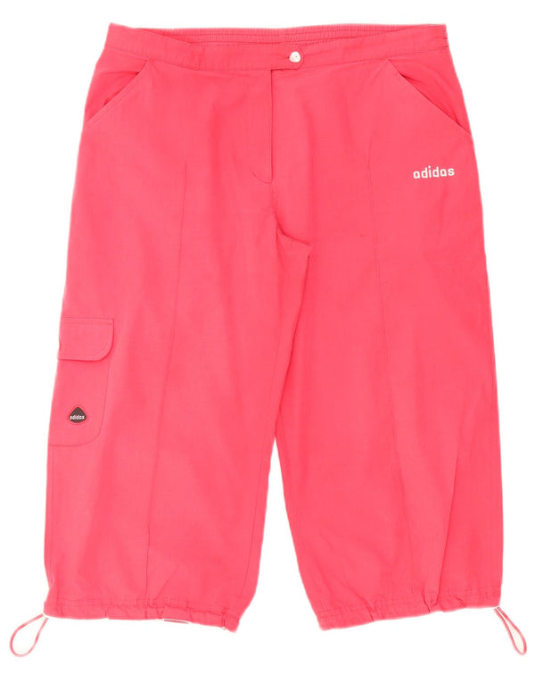 Adidas Damen Bermuda Cargo Shorts UK 14 Large W32 Rosa Polyester