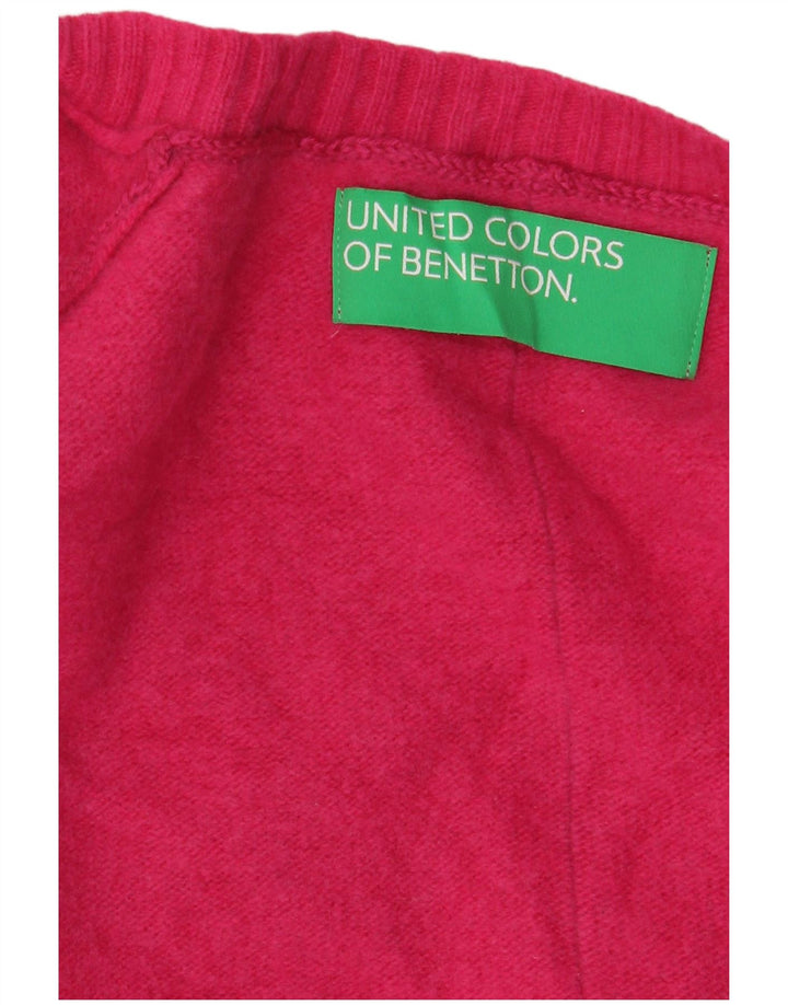 Benetton Damen-Pullover mit V-Ausschnitt, Gr. 16, Rosa