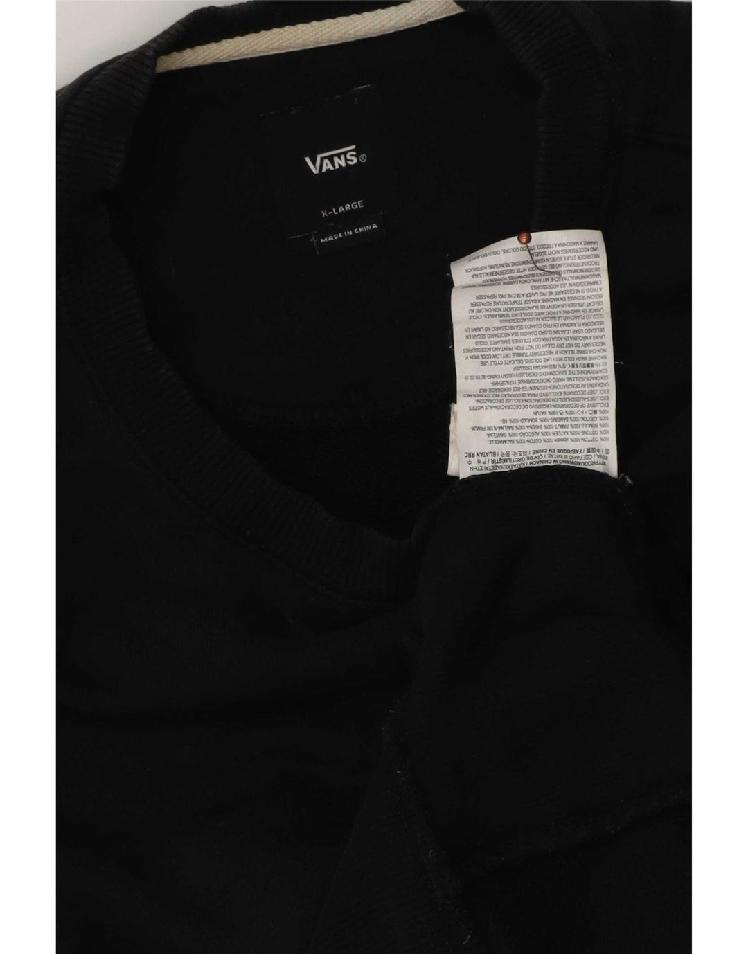 Vans Herren Sweatshirt Pullover XL Schwarz Baumwolle